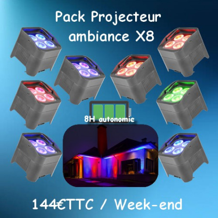projecteur2 450x450 - Location Pack Projecteur ambiance sur batterie X8